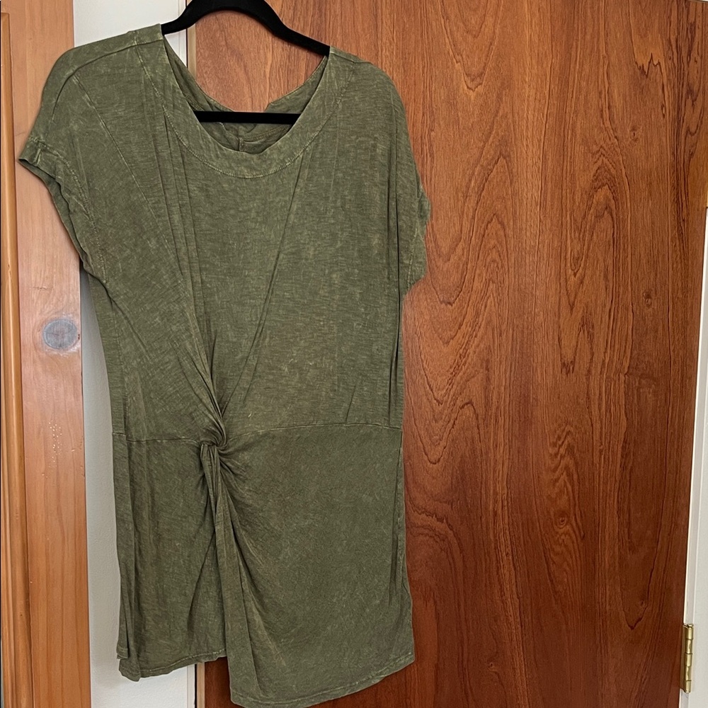 Asymmetrical Olive Green Women's Top
